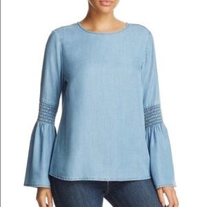 Beachlunchlounge S Top Chambray Bell Sleeves